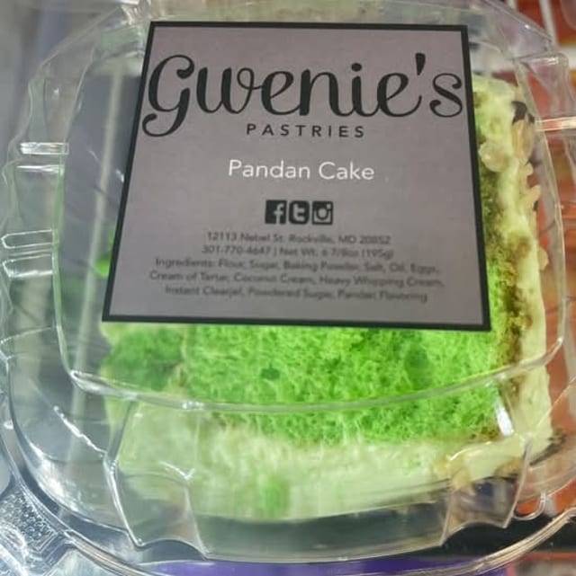 Pandan Cake Slice.