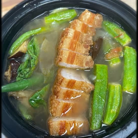 Sour Tamarind Soup - Sinigang with Rice.
