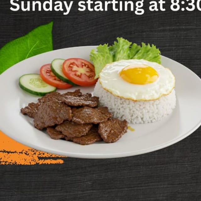 Tapa Soy Garlic Beef with Rice and Egg.