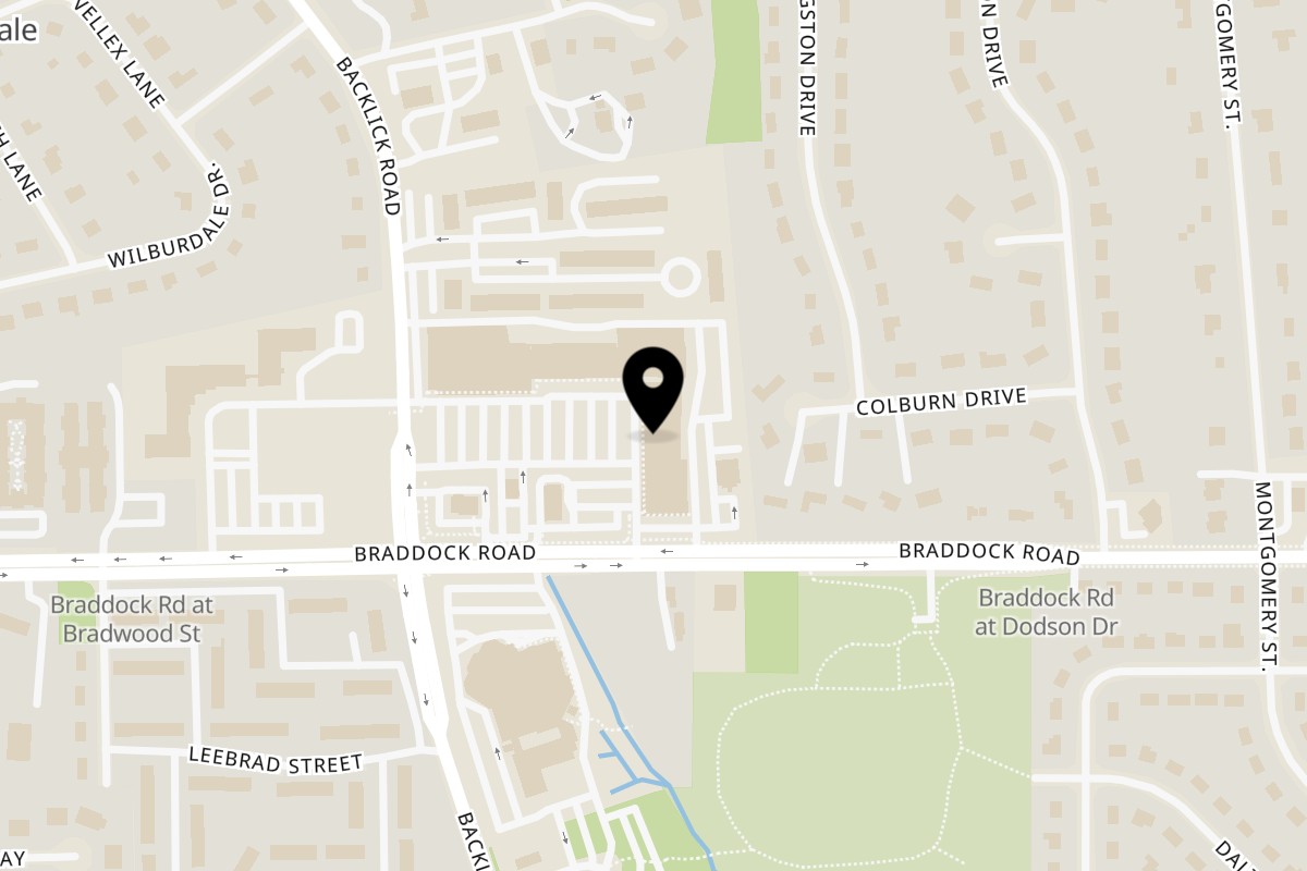 Map showing the location of Mang Eton Filipino Food on 6920-J Braddock Rd in Annandale